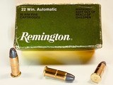 Remington 22 Winchester Automatic 45 Grain Solid Point 50 Round Box Nice Clean Ammo - Image 1 of 5