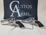 Pair of Custom Stainless 2008 Ruger New Vaqueros with Two Leather Belts & Holsters - 5 of 25