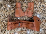 Pair of Custom Stainless 2008 Ruger New Vaqueros with Two Leather Belts & Holsters - 25 of 25