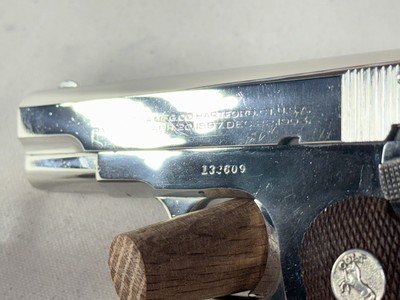 Colt M1908 Pocket Hammerless .380 Auto Nickel (1940–1941) – Very Nice w/ Minor Marks - Image 12 of 17