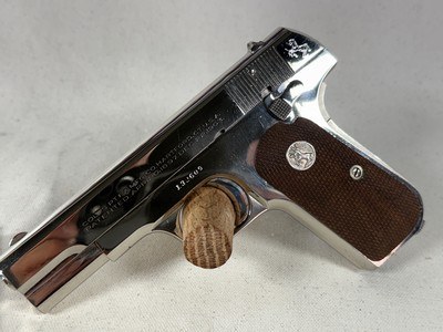 Colt M1908 Pocket Hammerless .380 Auto Nickel (1940–1941) – Very Nice w/ Minor Marks - Image 1 of 17