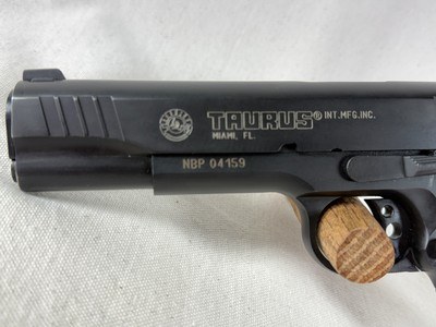 Taurus PT1911 Government Model 1911 – .45 ACP (April 2008) | Like New, Wood Grips - Image 9 of 13