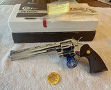 1982 Bright nickel Colt Python Unfired in box - 1 of 14