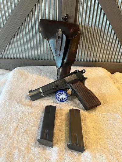 Early WW2 FN High Power w/ original holster and 2 mags