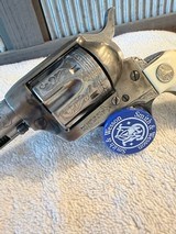 Engraved 1957 Colt Single Action 38 special, Ivory grips - 3 of 18