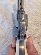Engraved 1957 Colt Single Action 38 special, Ivory grips - 11 of 18