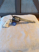 Engraved 1957 Colt Single Action 38 special, Ivory grips - 6 of 18