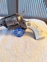 Engraved 1957 Colt Single Action 38 special, Ivory grips - 2 of 18