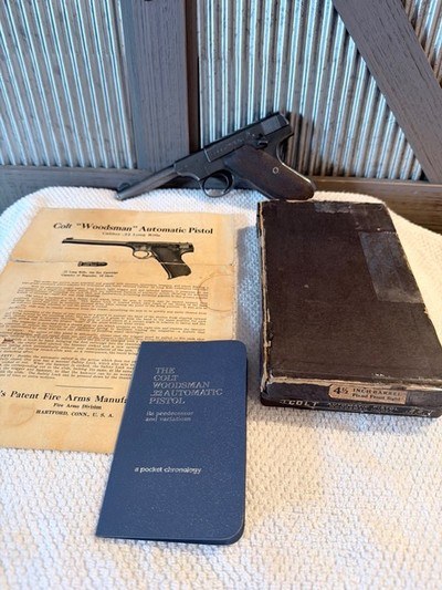 1937 Colt Woodsman in box, papers, 2 tone mag - Image 1 of 17