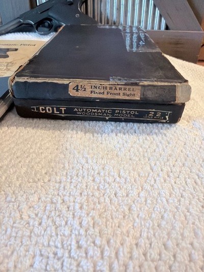 1937 Colt Woodsman in box, papers, 2 tone mag - Image 2 of 17