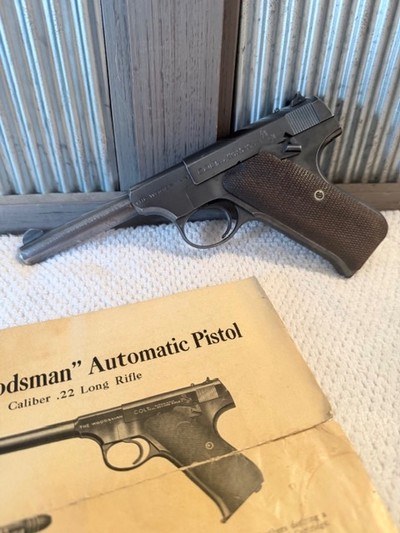 1937 Colt Woodsman in box, papers, 2 tone mag - Image 9 of 17