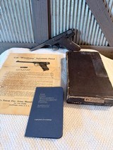 1937 Colt Woodsman in box, papers, 2 tone mag