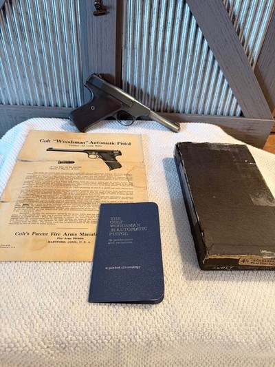 1937 Colt Woodsman in box, papers, 2 tone mag - Image 3 of 17