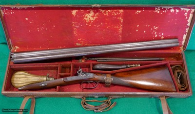 English Double Barrel Percussion Shotgun