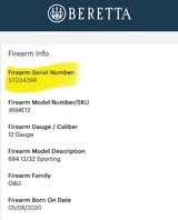 BERETTA 694 32” - 12 of 12 BERETTA 694 32” - 12 of 12