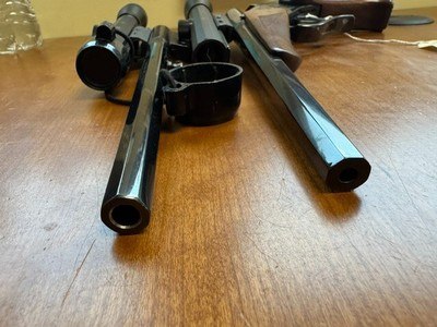 Thompson Center Contender RARE 2-barrel prototype .22/44 Herrett .30/44 Herrett w/Lobo Scopes - Image 10 of 13
