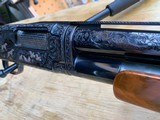 Winchester Model#12, 12g, Restored, Beautifully Engraved, Silver enlay dogs & Birds - 2 of 14
