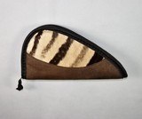 Large Leather Pistol Case with Authentic Equus Burchelli Zebra hide detail