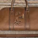 High Scoped Leather Rifle Case with Custom Pyrography Art