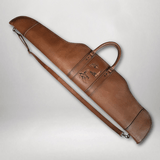 High Scoped Leather Rifle Case with Custom Pyrography Art - 2 of 5