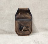 Leather Double Shotgun Shell Bag with Custom Art Work