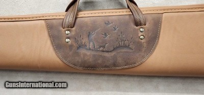 Leather Shotgun Case with Hand Drawn Art