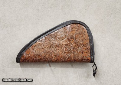 Large Leather Tooled Pistol Case