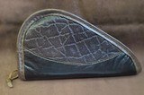 Wildebeest Leather Large Pistol Case – Handcrafted Exotic Hide Gun Protector