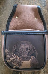 Double Leather Shell Bag with Custom Dog Artwork– Belt Loop Back – Handmade USA - 3 of 5