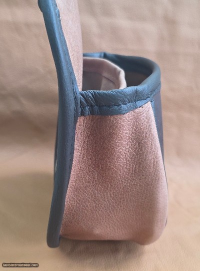 Double Leather Shell Bag with Custom Dog Artwork– Belt Loop Back – Handmade USA - Image 5 of 5