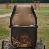 Double Leather Shell Bag with Custom Dog Artwork– Belt Loop Back – Handmade USA - 2 of 5