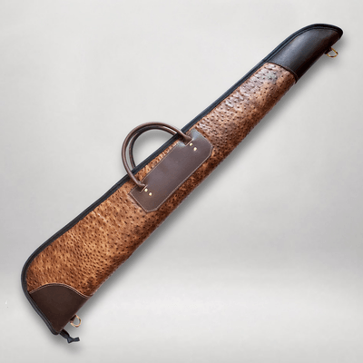Ostrich Embossed Leather Shotgun Case 46” | Handmade USA | Leather Link Studio