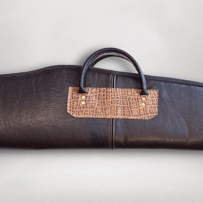 Low Scope Leather Rifle Case 49” | Water Buffalo & Elephant Trim | Handmade USA - Image 2 of 4