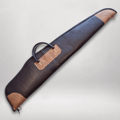 Low Scope Leather Rifle Case 49” | Water Buffalo & Elephant Trim | Handmade USA