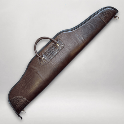 High Scope Leather Rifle Case 46” | Genuine Alligator Trim | Handmade USA - Image 2 of 4