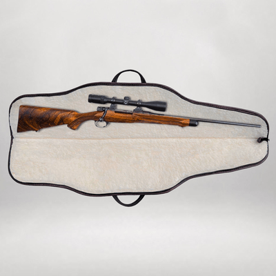 High Scope Leather Rifle Case 46” | Genuine Alligator Trim | Handmade USA - Image 4 of 4