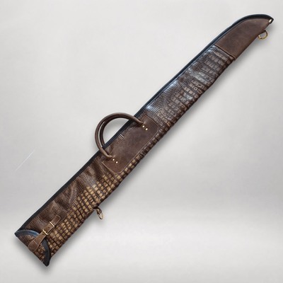 Alligator Cowhide Embossed Leather Gun Slip 49” | Handmade Shotgun Slip | Made in USA