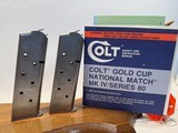 Colt MK IV Series 80 Gold Cup National Match .45 ACP w/ Original Box, Paperwork, 3 Mags and a Bianchi Scorpid Holster - Image 2 of 21