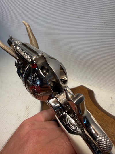 NIB Colt Custom Shop SAA.38 Spl. w/ 3 1/2” Barrel, Original Box and Engraved by Master Engraver Scalese - Image 12 of 21