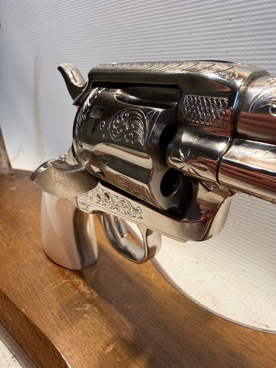 NIB Colt Custom Shop SAA.38 Spl. w/ 3 1/2” Barrel, Original Box and Engraved by Master Engraver Scalese - Image 8 of 21