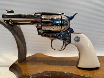 NIB Colt Custom Shop SAA.38 Spl. w/ 3 1/2” Barrel, Original Box and Engraved by Master Engraver Scalese - Image 1 of 21