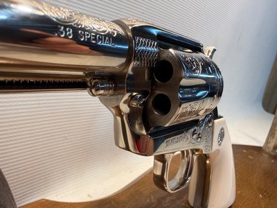 NIB Colt Custom Shop SAA.38 Spl. w/ 3 1/2” Barrel, Original Box and Engraved by Master Engraver Scalese - Image 4 of 21
