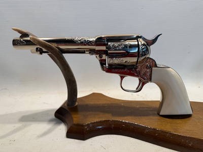 Colt Single Action Army (SAA) Engraved European Edition 9mm w/ 5 1/2” Barrel and Real Ivory Grips - Image 1 of 19