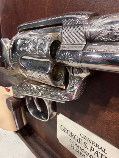 Uberti American Historical Foundation SAA General Patton .45 LC w/ Display Case, Box and Leather Holster - Image 11 of 22