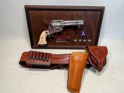 Uberti American Historical Foundation SAA General Patton .45 LC w/ Display Case, Box and Leather Holster - Image 5 of 22