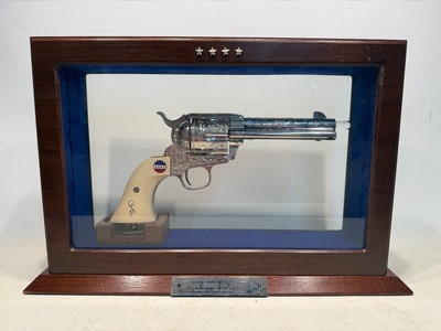 Uberti American Historical Foundation SAA General Patton .45 LC w/ Display Case, Box and Leather Holster - Image 1 of 22