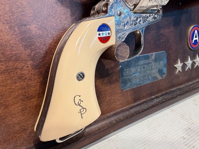 Uberti American Historical Foundation SAA General Patton .45 LC w/ Display Case, Box and Leather Holster - Image 6 of 22