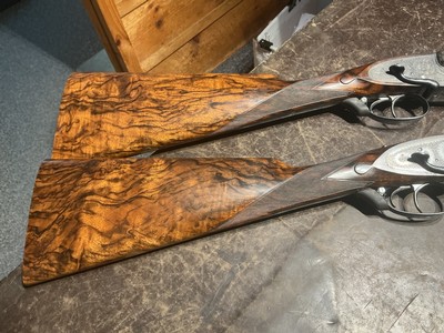 Boss Pair, Sidelever Side by Sides, 16 gauge, 2 bbl Set - Image 6 of 12
