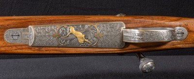 Winchester Model 70 “Leopard” .338 Win Mag — Gerd Rausch Engraved Custom Shop Big Five Series Rifle - Image 9 of 20