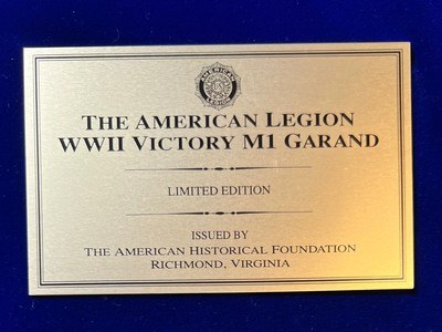 Springfield Armory M1 Garand – American Legion WWII Victory Limited Edition – Complete Presentation Set - Image 5 of 15
